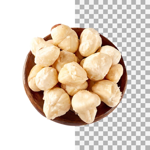 A natural candlenut without shadow isolated transparent background