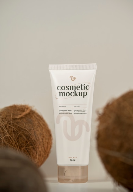 Natural cosmetic packaging mockup