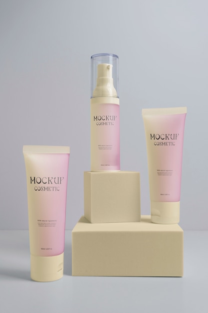 PSD design mock-up di packaging per prodotti cosmetici naturali