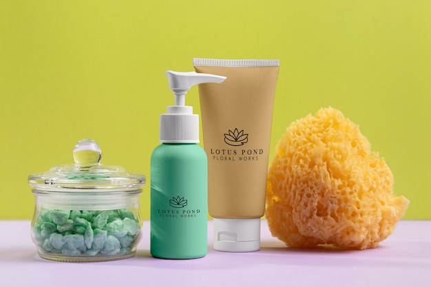 PSD natural cosmetics concept with sponge