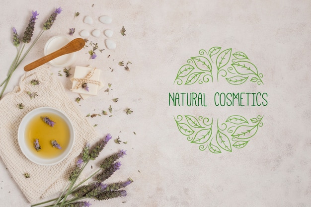 PSD modello di logo di cosmetici naturali