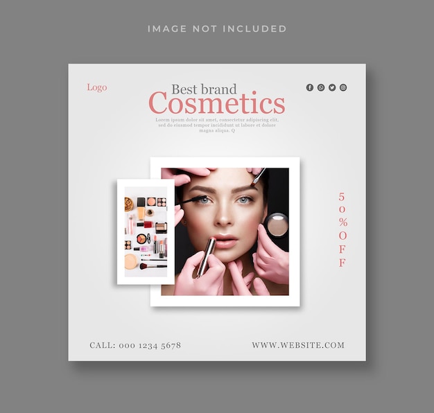 PSD natural cosmetics social media post banner template