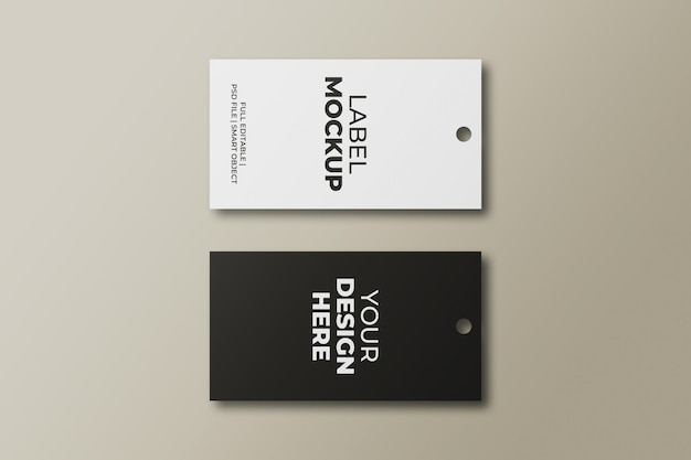 Natural cotton cloth label mockup