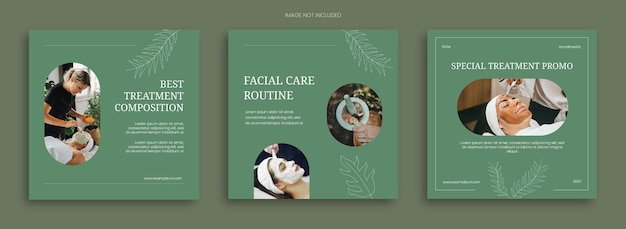 PSD natural design template for facial care social media 3