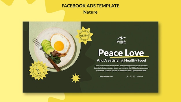 PSD natural food facebook template