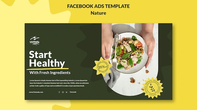 PSD natural food facebook template