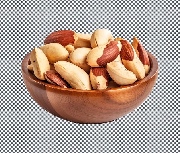 PSD natural and fresh brazil nuts isolated on transparent background