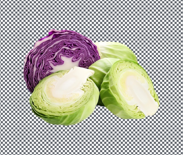 PSD natural and fresh cabbage sprouts isolated on transparent background