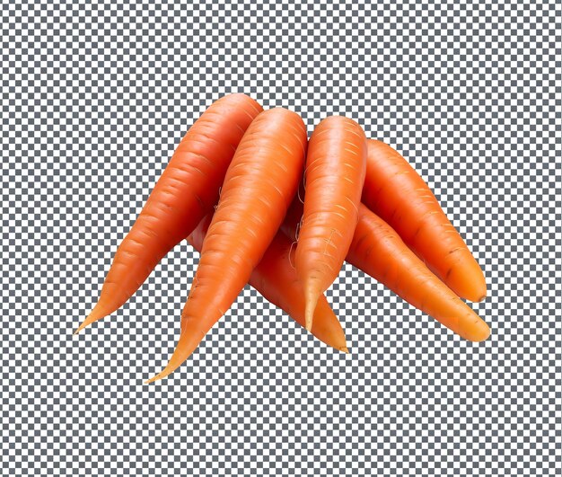 PSD natural and fresh carrots isolated on transparent background