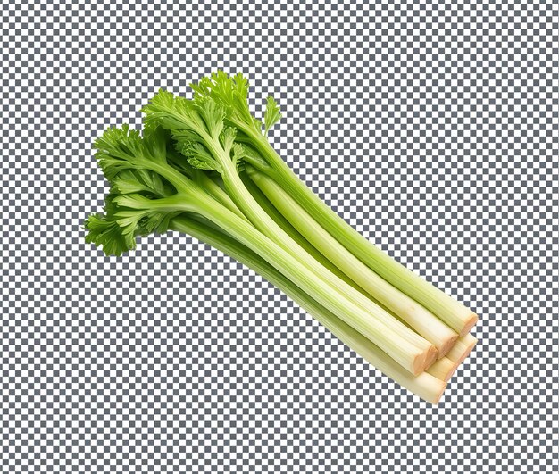 PSD natural and fresh celery sticks long isolated on transparent background