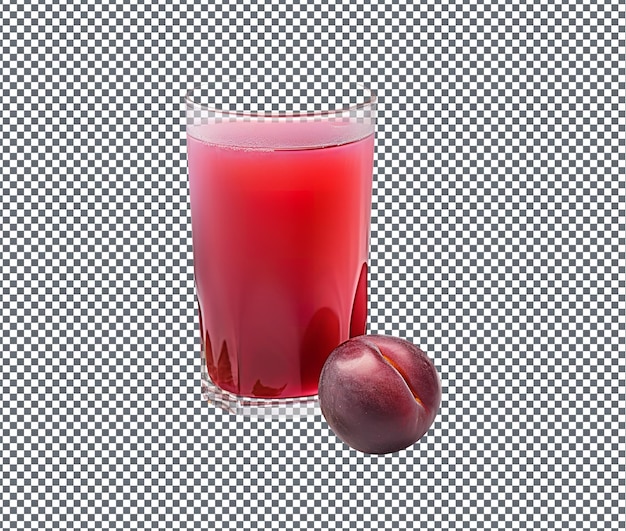 PSD natural and fresh chinese plum juice isolated on transparent background