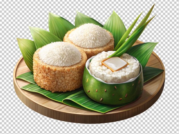 Natural and fresh coconut rice cake
