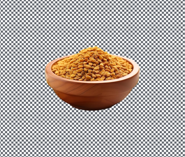 PSD natural and fresh fenugreek seeds isolated on transparent background