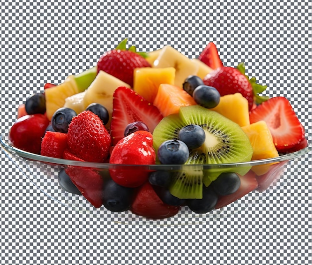 PSD natural and fresh fruit salad isolated on transparent background