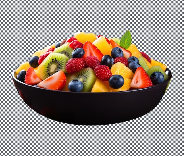 PSD natural and fresh fruit salad isolated on transparent background