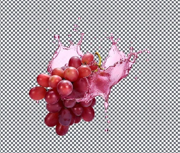 Natural and fresh grapes juice isolated on transparent background