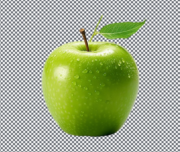 Natural and fresh green apple isolated on transparent background