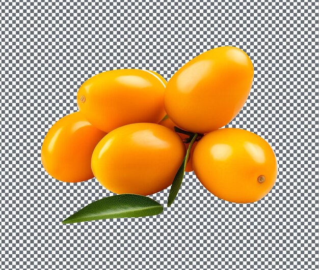 Natural and fresh kumquats isolated on transparent background