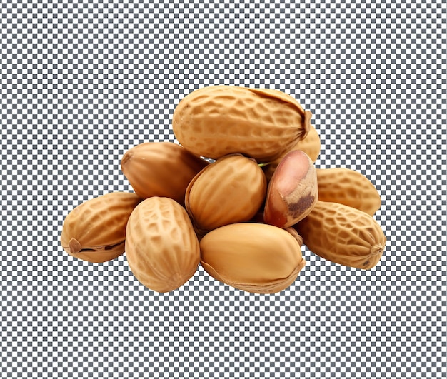 natural and fresh peanuts isolated on transparent background