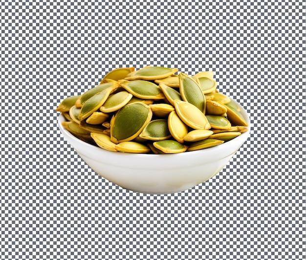 PSD natural and fresh pumpkin seeds isolated on transparent background