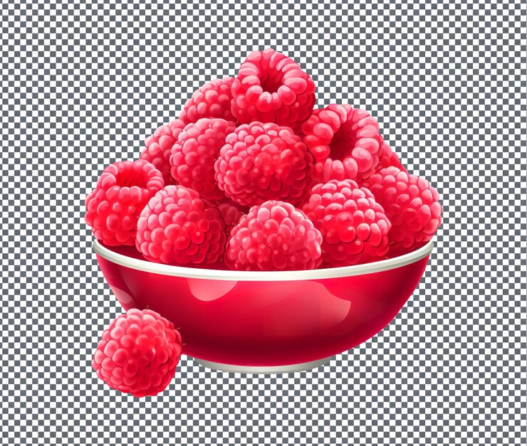 PSD natural and fresh raspberry dried isolated on transparent background