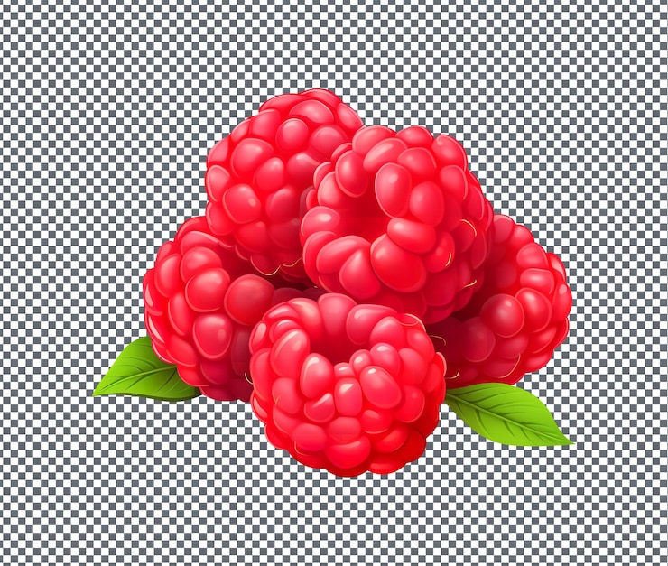 PSD natural and fresh raspberry dried isolated on transparent background