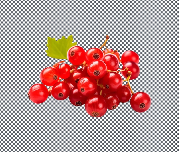 natural and fresh red currants dried isolated on transparent background