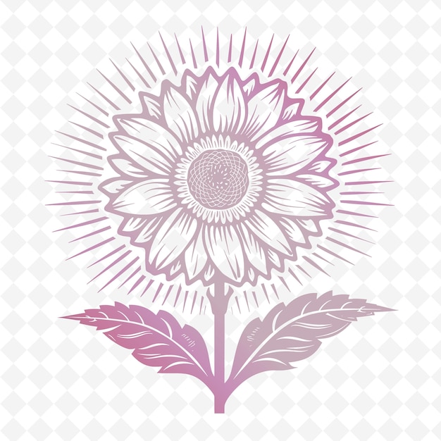 PSD natural gerbera daisy logo z dekoracyjnym kreatywnym projektem wektorowym kolekcji natury