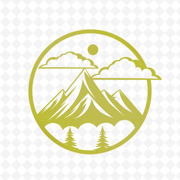 natural heather logo with decorative mount creative vector design of nature collection