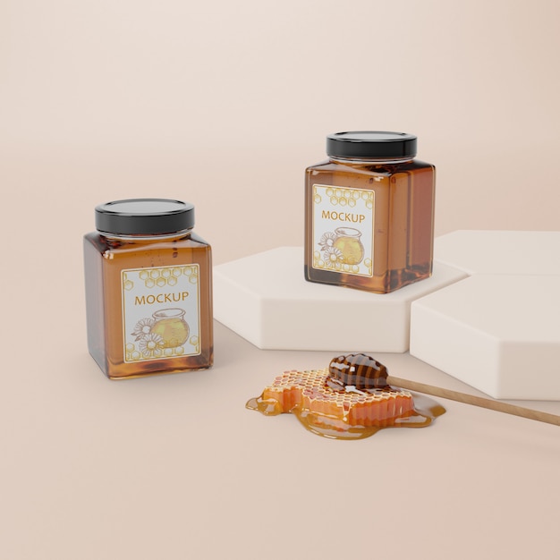 テーブルの上の自然な蜂蜜製品