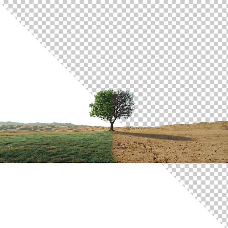 PSD natural landscape isolated on transparent background