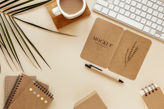 natural material stationery mock-up arrangement