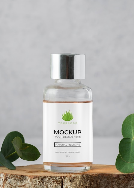 Natural medicine packaging design mockup