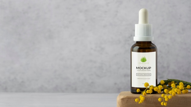 Natural medicine packaging design mockup