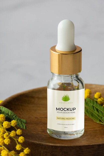 Natural medicine packaging design mockup