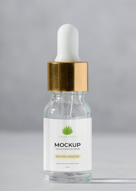 PSD natural medicine packaging design mockup