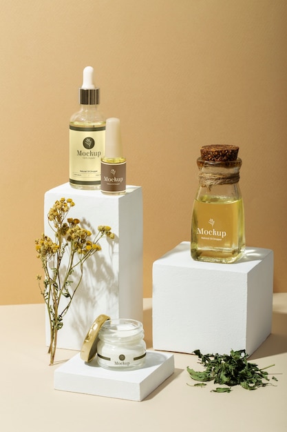 natural oil dropper packaging mockup