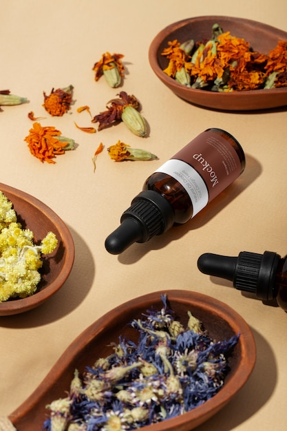 natural oil dropper packaging mockup