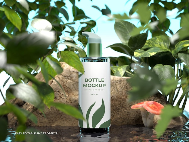 Mockup di bottiglia di prodotto biologico naturale