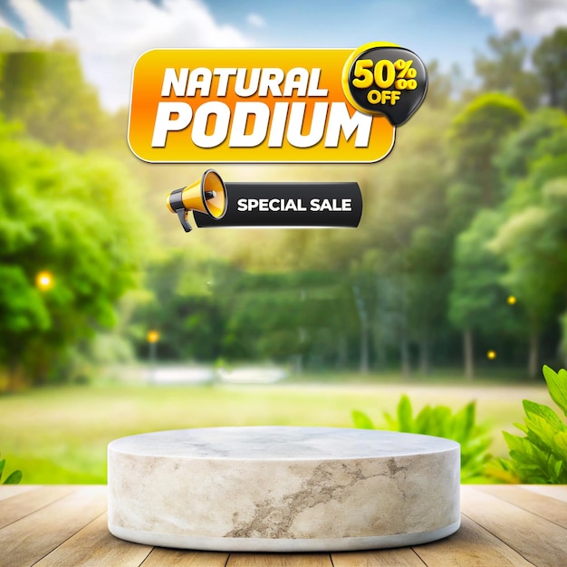 Natural Podium 50 Off Дизайн шаблонов постов в социальных сетях