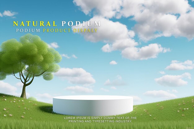 PSD プロダクトの展示のための自然なポディウム ステージの展示モッケージ ショー製品のプレゼンテーション