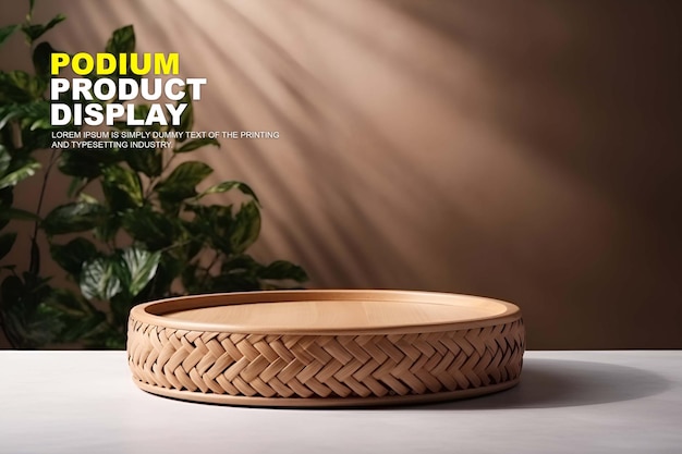 Natural podium scene for product display stage display mockup for show product presentation