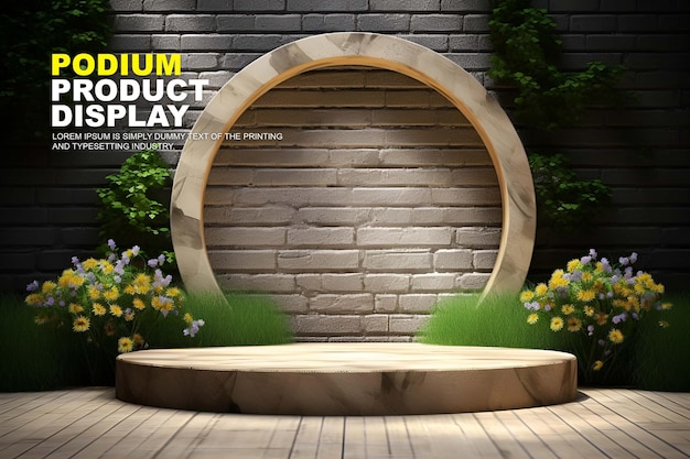 Natural podium scene for product display stage display mockup for show product presentation