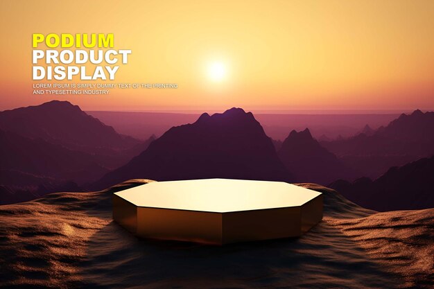 PSD scena di podio naturale per l'esposizione del prodotto modello di esposizione del palco per la presentazione del prodotto dello spettacolo