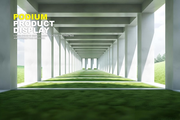 PSD natural podium scene for product display stage display mockup for show product presentation