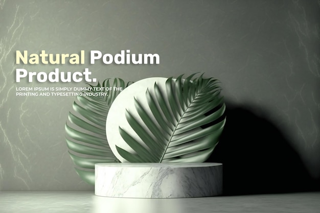 PSD natural podium stage display mockup for product presentation scene for product display 3d rendering