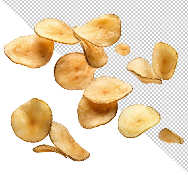 PSD natural potato chips isolated