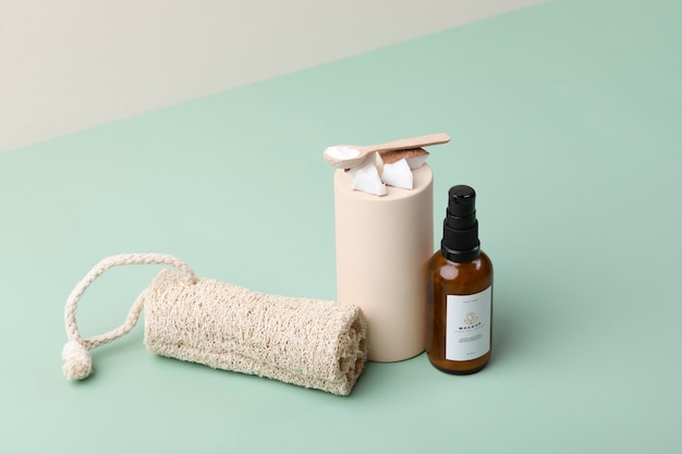 PSD natural product mockup for selfcare routine