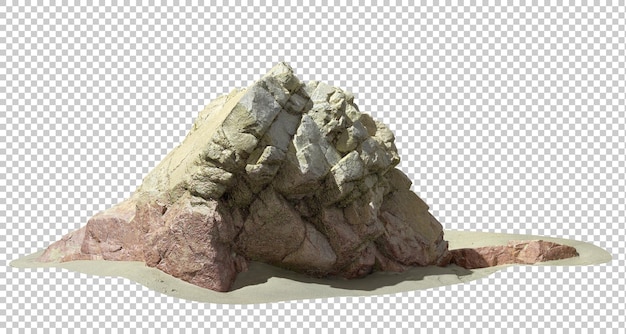 natural rocks stones on beach ground cutout backgrounds 3d rendering