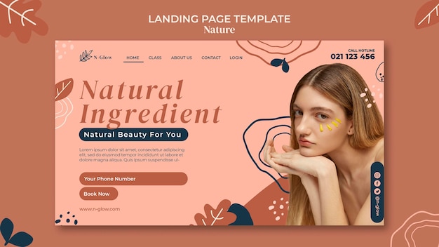 PSD natural skin care products landing page